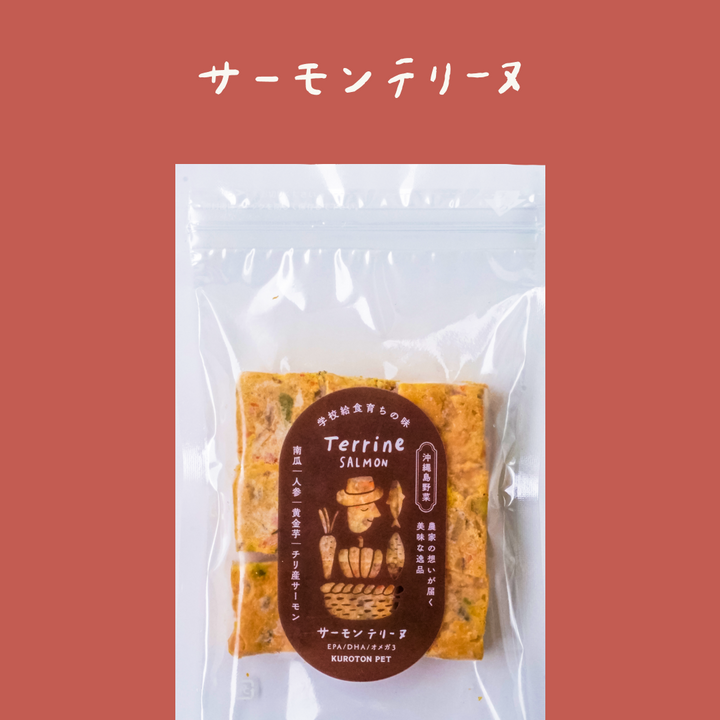 【3個セット】チリ産サーモンと沖縄野菜を使った無添加犬用サーモンテリーヌ